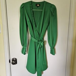 Elegant Green Button-Down Dress